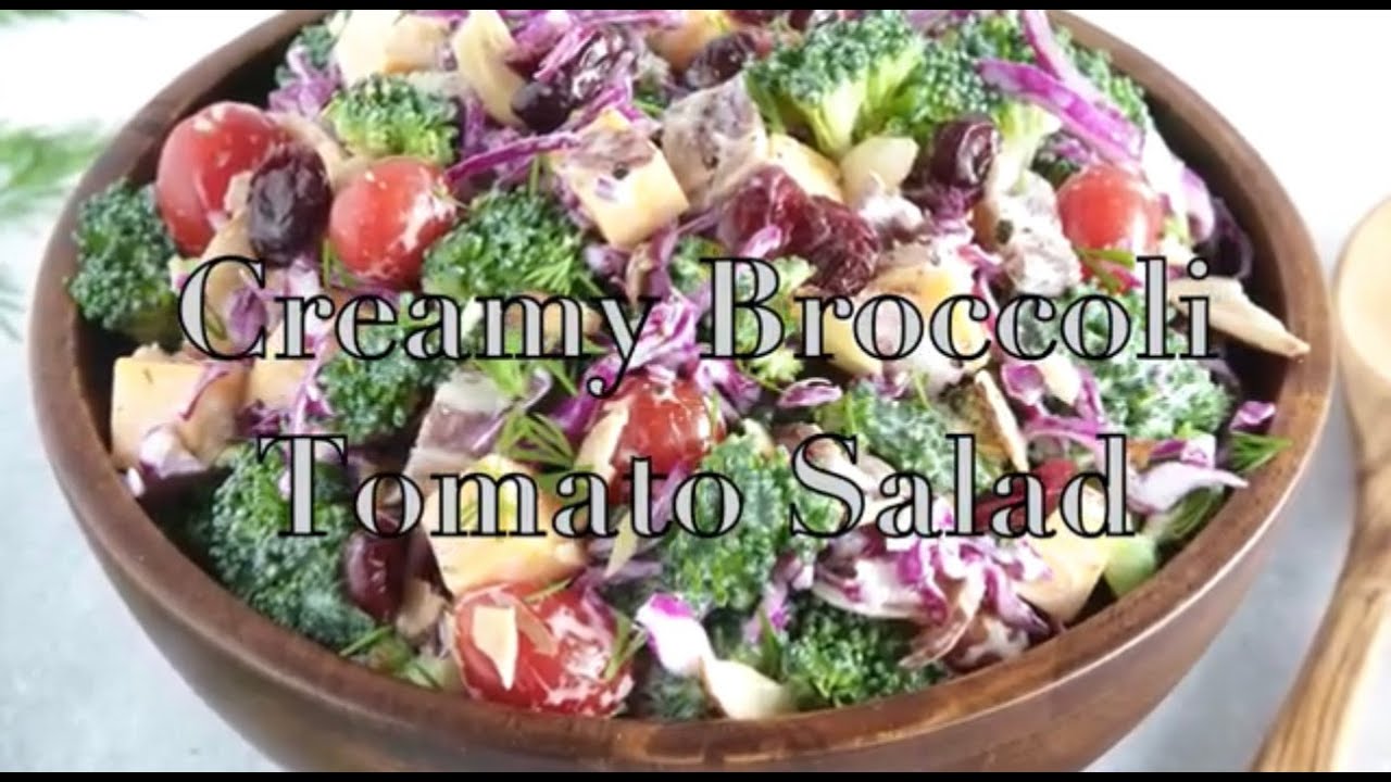 Creamy Broccoli Tomato Salad (Make Ahead Recipe!)