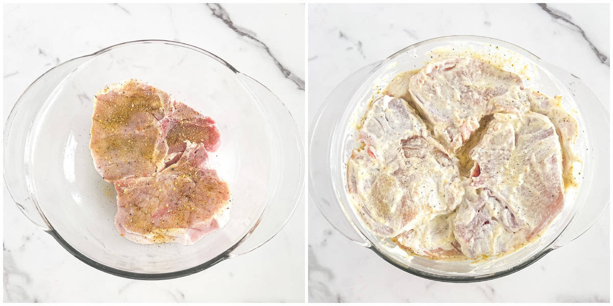 Coat each side of the steak with mayonnaise.