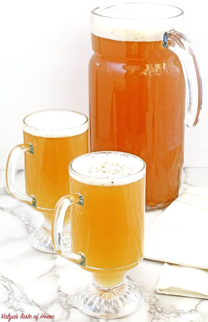 This traditional Ukrainian Apple Kvass - Квас "Яблочный"drink is truly yummylitious! There are many different kvass recipes, including the most popular bread kvass, but this recipe has a delicious, apple flavor that is just delightful and enjoyed by adults and kids alike. Kvass is a perfect thirst-quenching drink, remarkably refreshing, especially during these hot summer days.