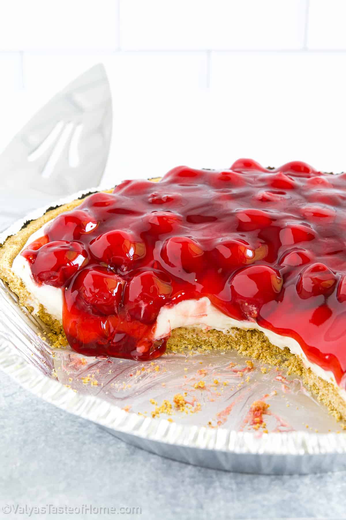 Cherry Cheesecake Pie is a dessert that combines the creamy, tangy flavors of cheesecake with the fruity sweetness of cherries.