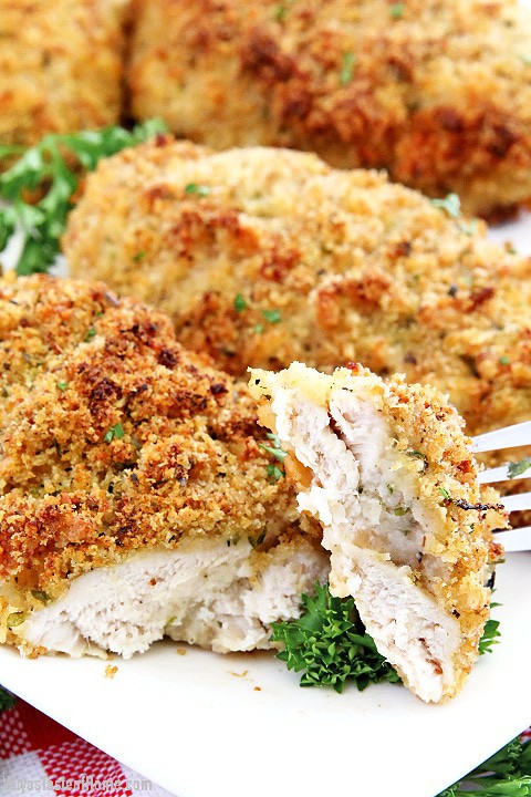 This tasty make-ahead meal is so easy to prepare, it will come to your rescue in the busiest of days. Not only this Crusted Parmesan Chicken Breasts recipe truly makes dinner time easy but must also be delicious, especially for my picky eaters. #bakedchickenbreast #breadedchickenbreast #easydinnerrecipe #kidfavorite