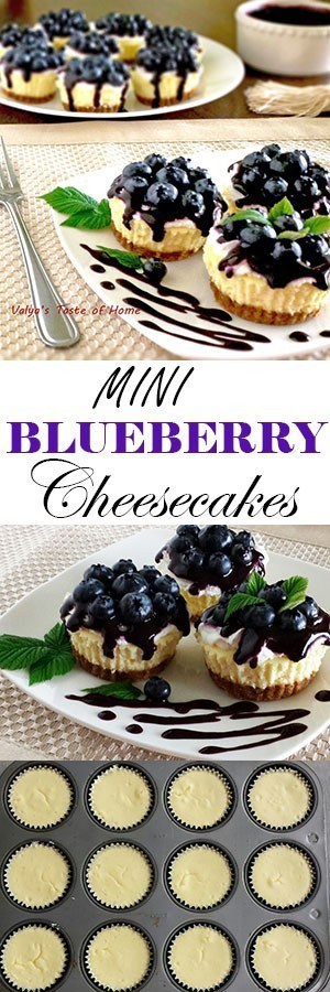 Mini Blueberry Cheesecakes