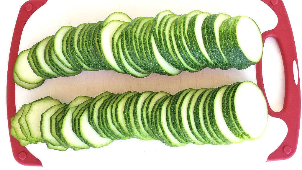 Slice zucchinis and set aside.