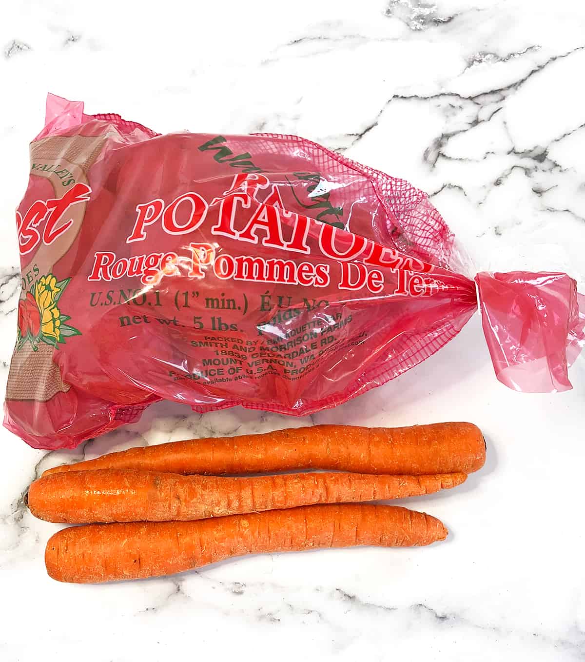 Potatoes Ingredients for the Scalloped Potatoes with Carrots