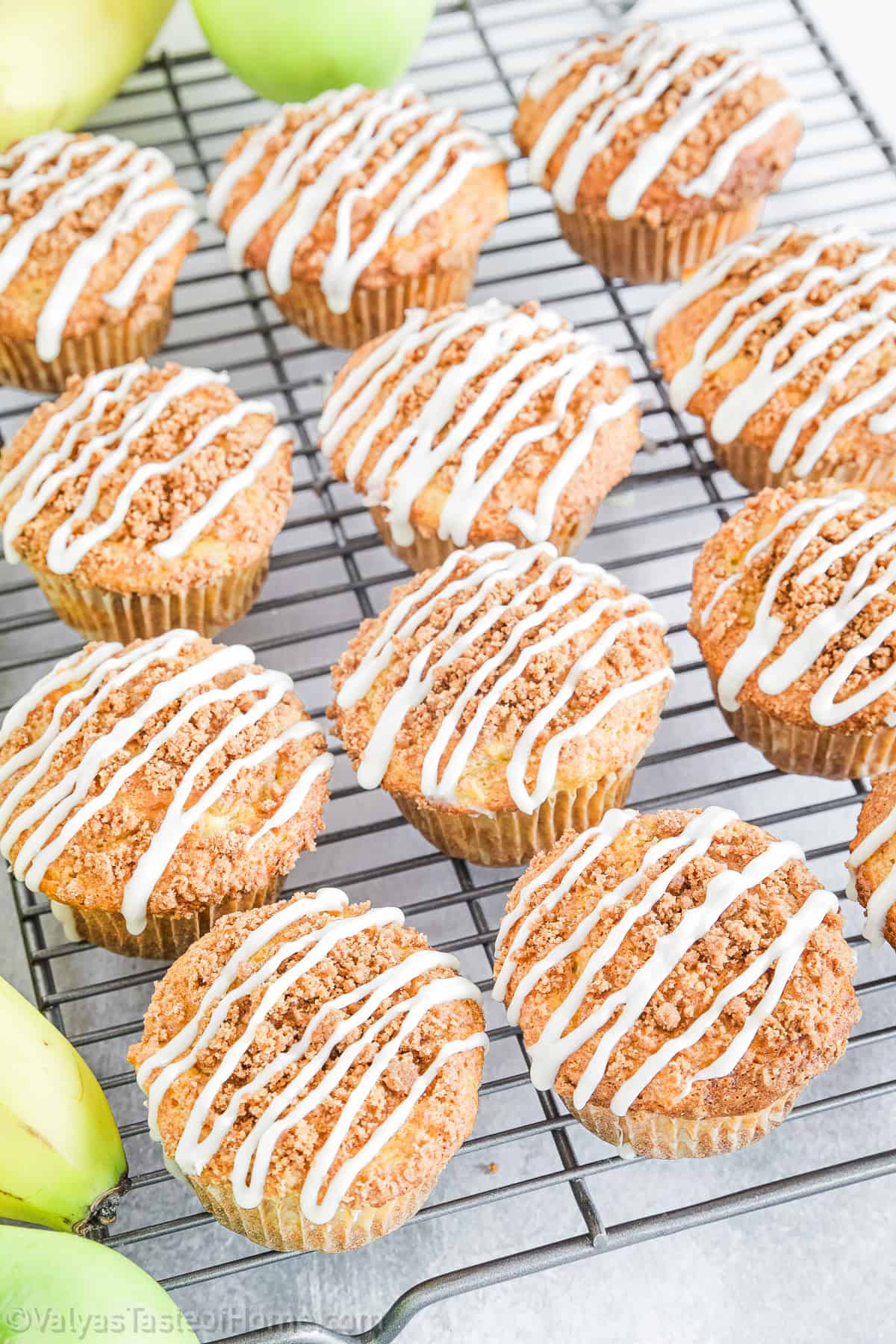 The recipe uses low-fat buttermilk and ripe fruits, making these muffins a healthier option for breakfast or snacks.