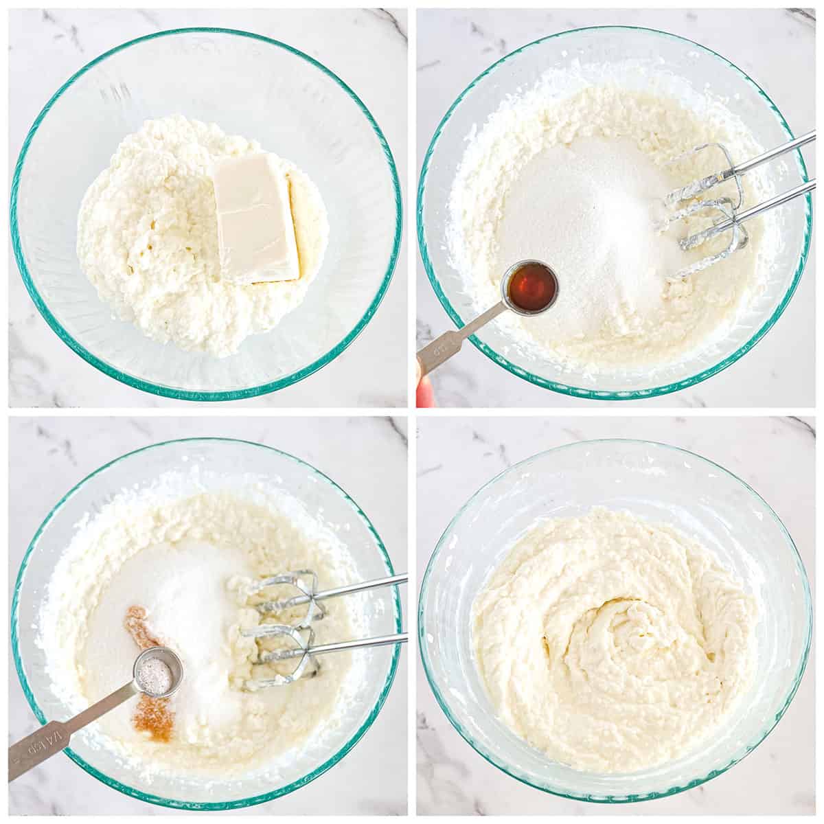 Step by step on how to make crepes filling.