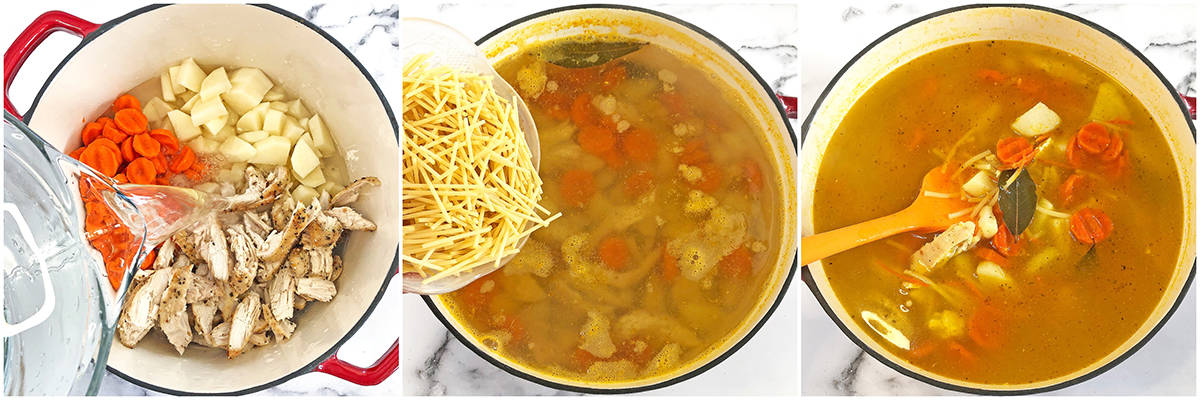 What can be better than a hot bowl of Homemade Chicken Noodle Soup on a chilly Fall day? Ok, maybe a weekend, plus this savory soup, plus a crisp and colorful fall day. #chickennoodlesoup #homemadechickennoodlesoup #familyfavorite #comfortfoods