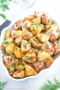 The combination of the potatoes' earthy flavor, the tang of the onion mix, and the hint of olive oil creates a taste that is savory, comforting, and utterly delicious.