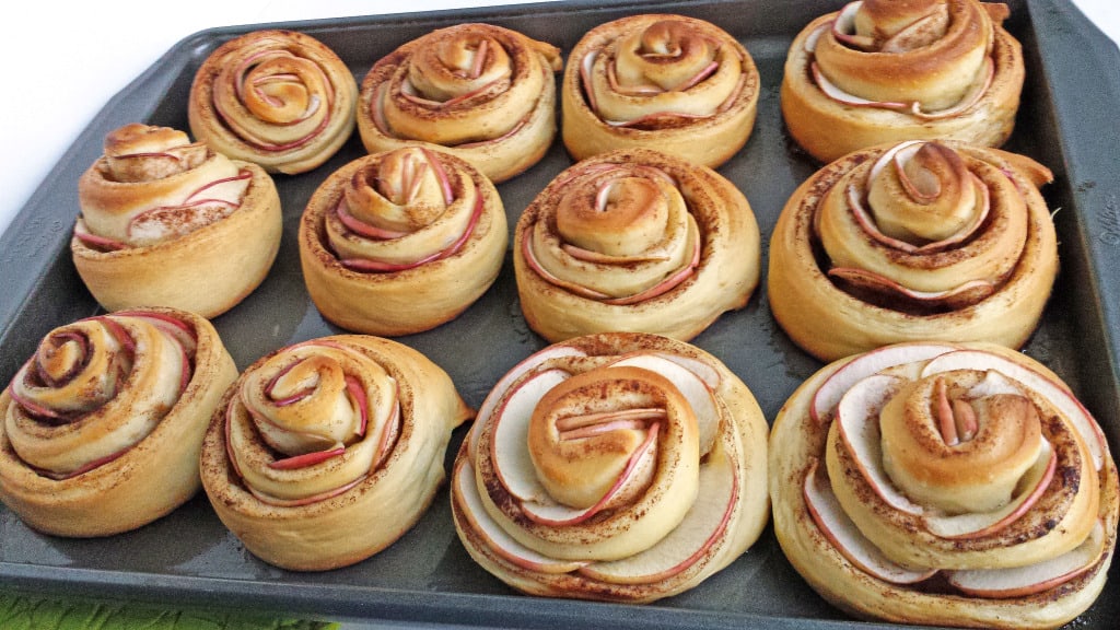 Cinnamon Rolls with Apples and Cream Cheese Frosting