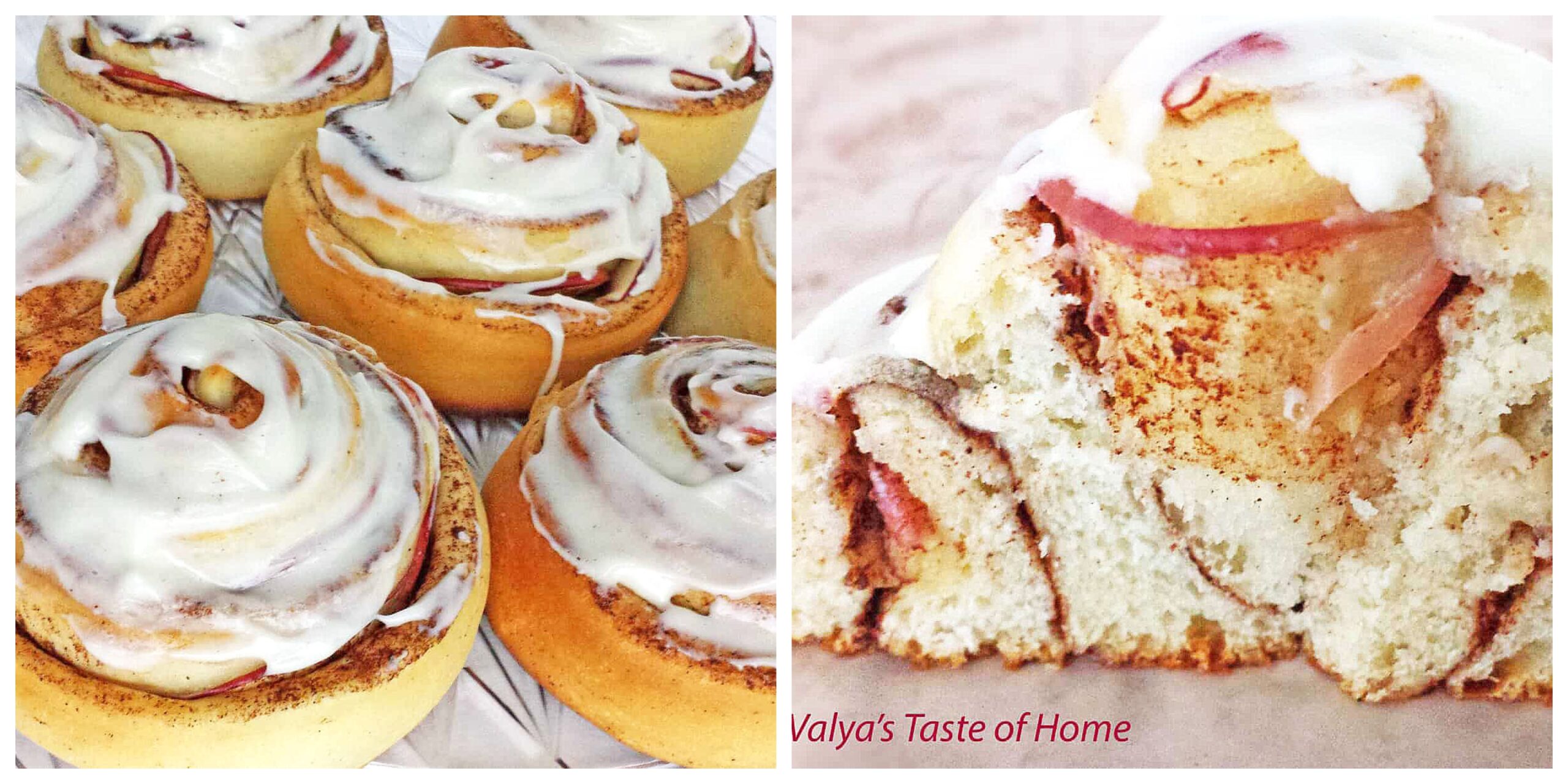Allow rolls to cool slightly, then drizzle with icing or spread with cream cheese frosting.