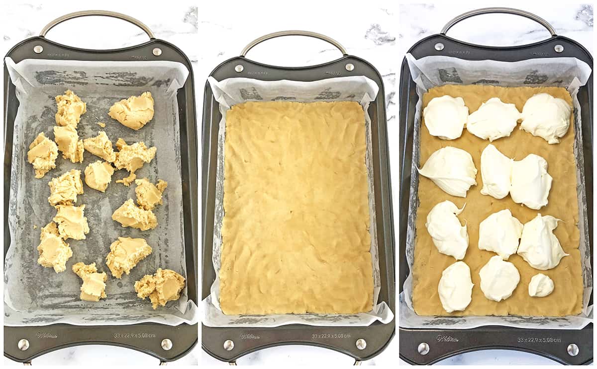 How to assemble cream cheese cranberry bars.