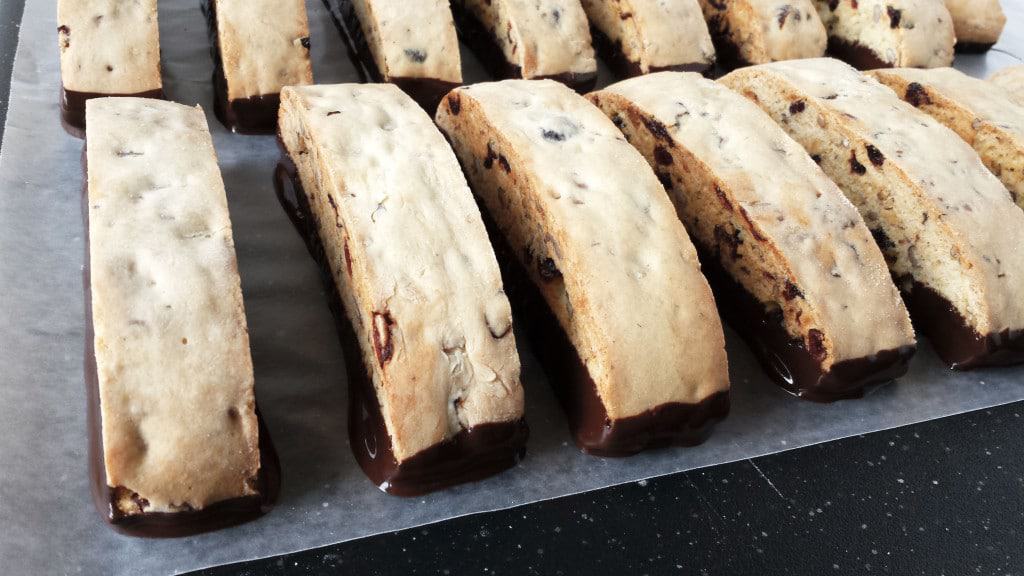 Dark Chocolate Cranberry and Pecan Biscotti