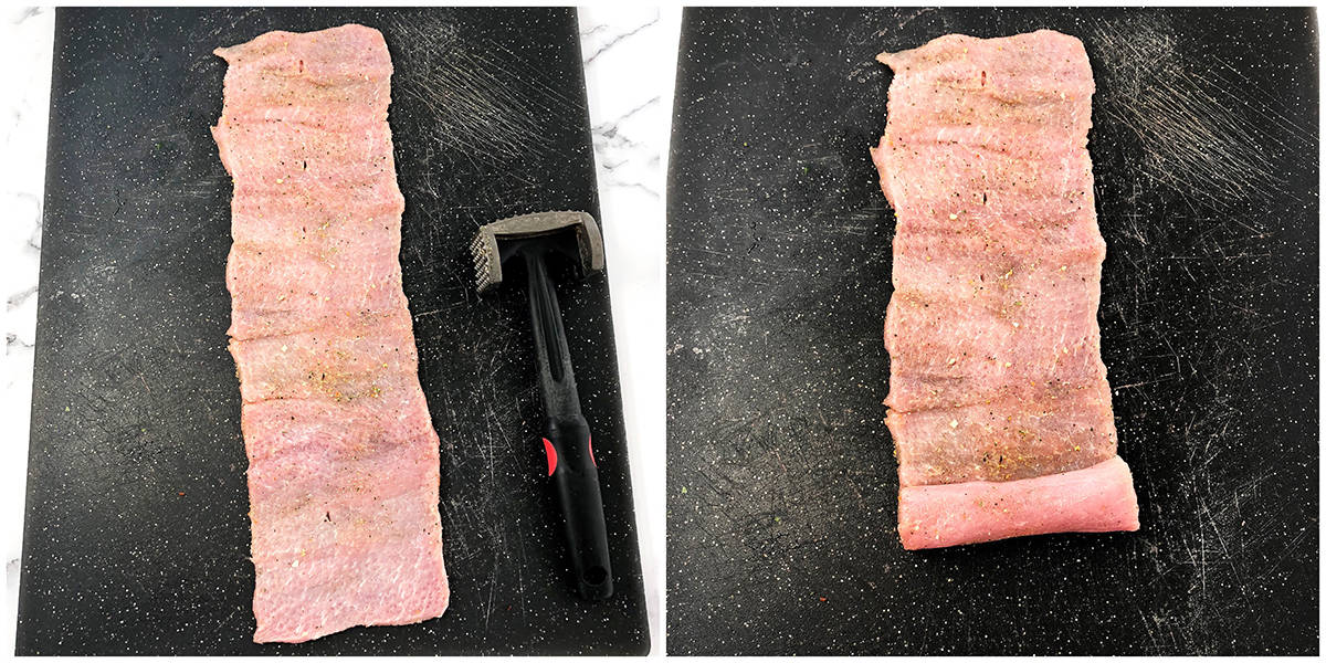How to assemble pork roulade.