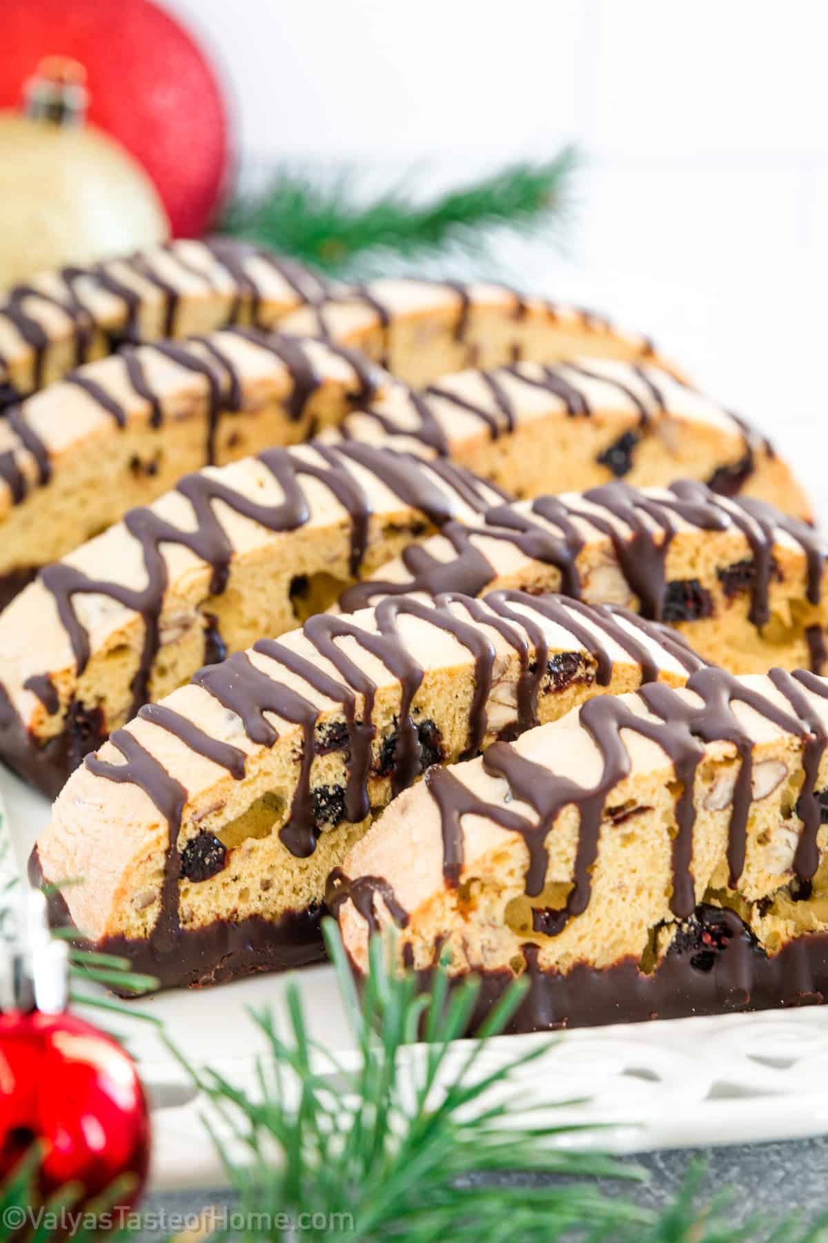 Chocolate biscotti is an absolute treat for all the chocolate lovers out there. Biscotti are traditional Italian cookies that are slightly crunchy yet airy and flavorful with vanilla and almonds! 