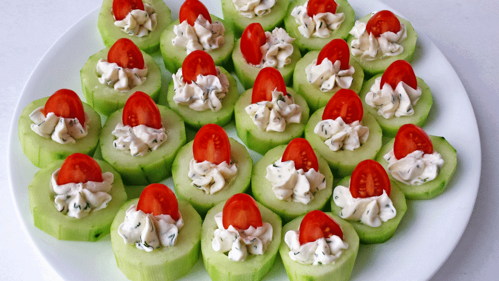 Cucumber Bites Appetizers - Valya's Taste of Home