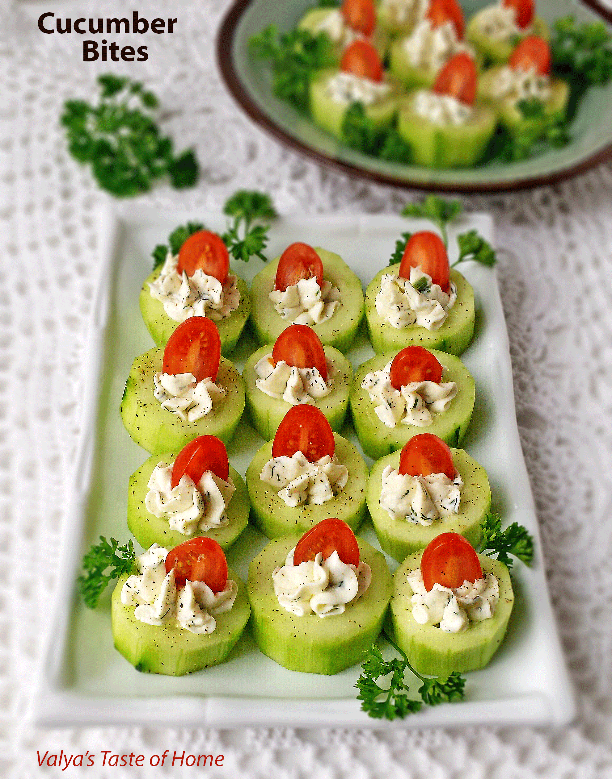 Cucumber Bites Appetizers - Valya's Taste of Home