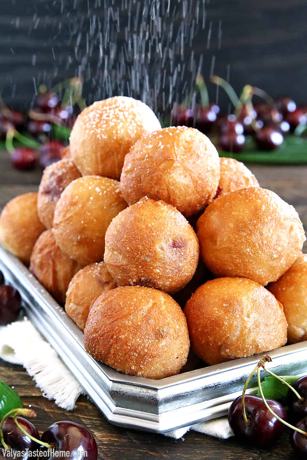 I'm not a big fan of frying and try to avoid it as much as possible. I have very few recipes that require frying. However, this Cherry Filled Donut Holes (Ponchiki) recipe is absolutely worth it.