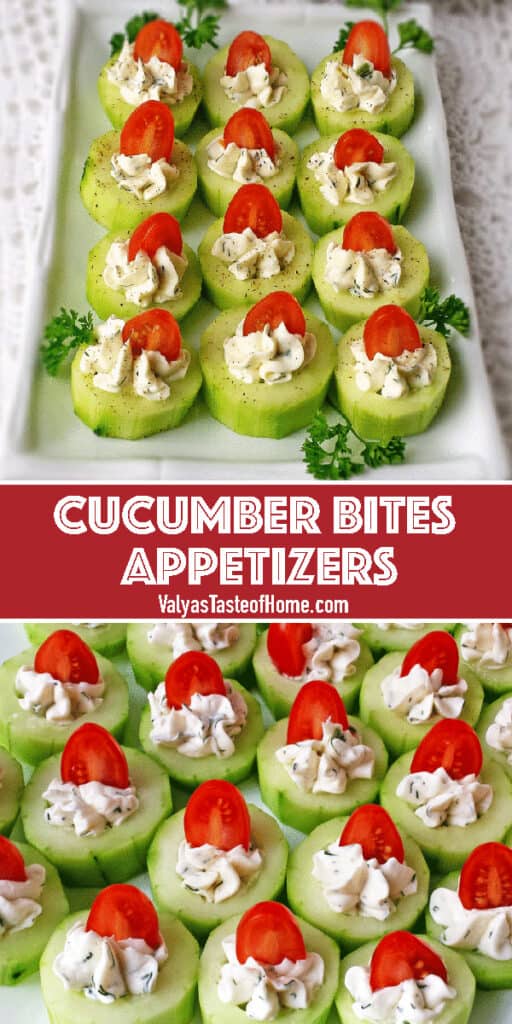 Cucumber Bites Appetizers - Valya's Taste of Home