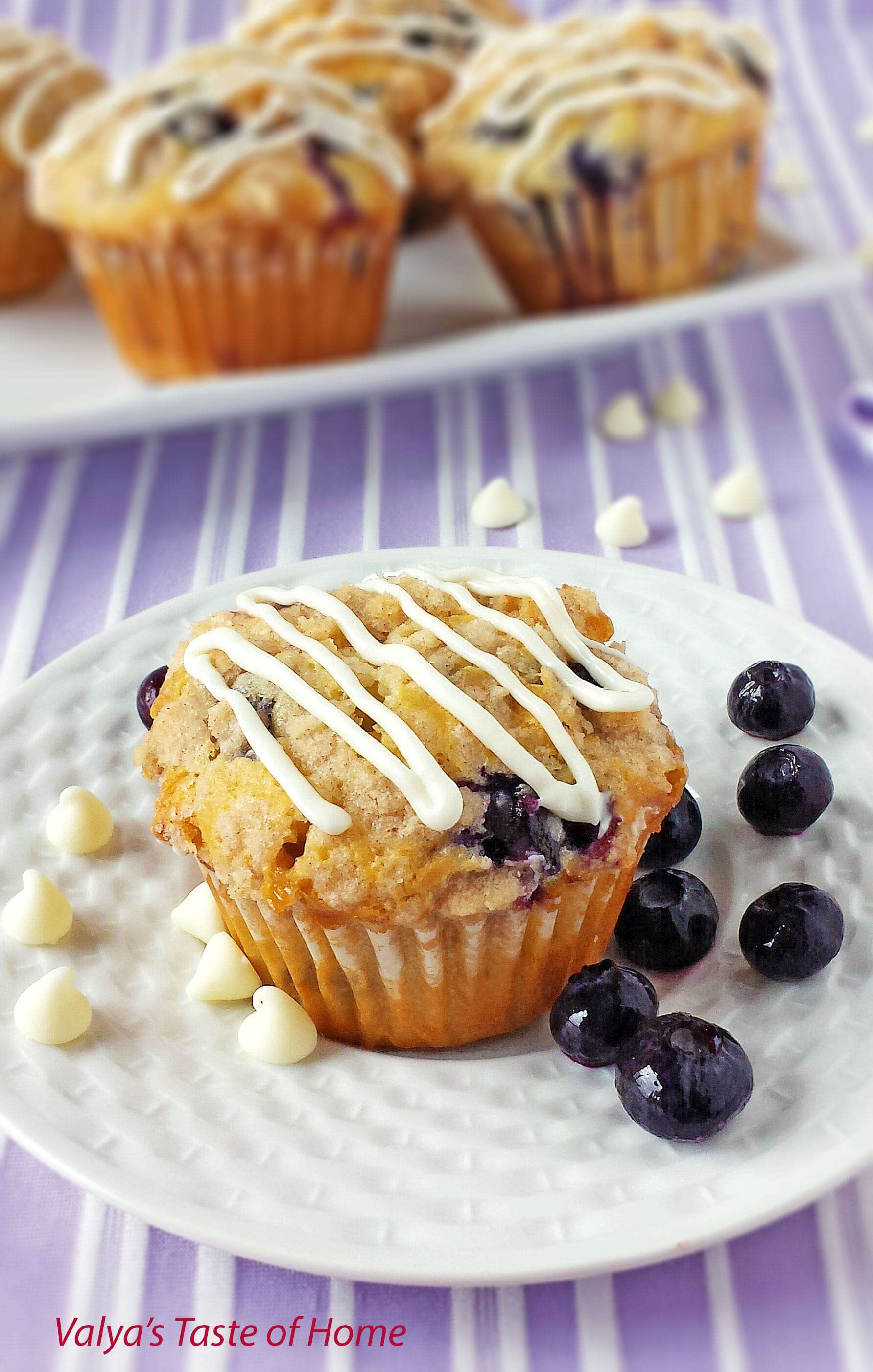 Blueberry Muffins with White Chocolate Morsels and Lemon Zest