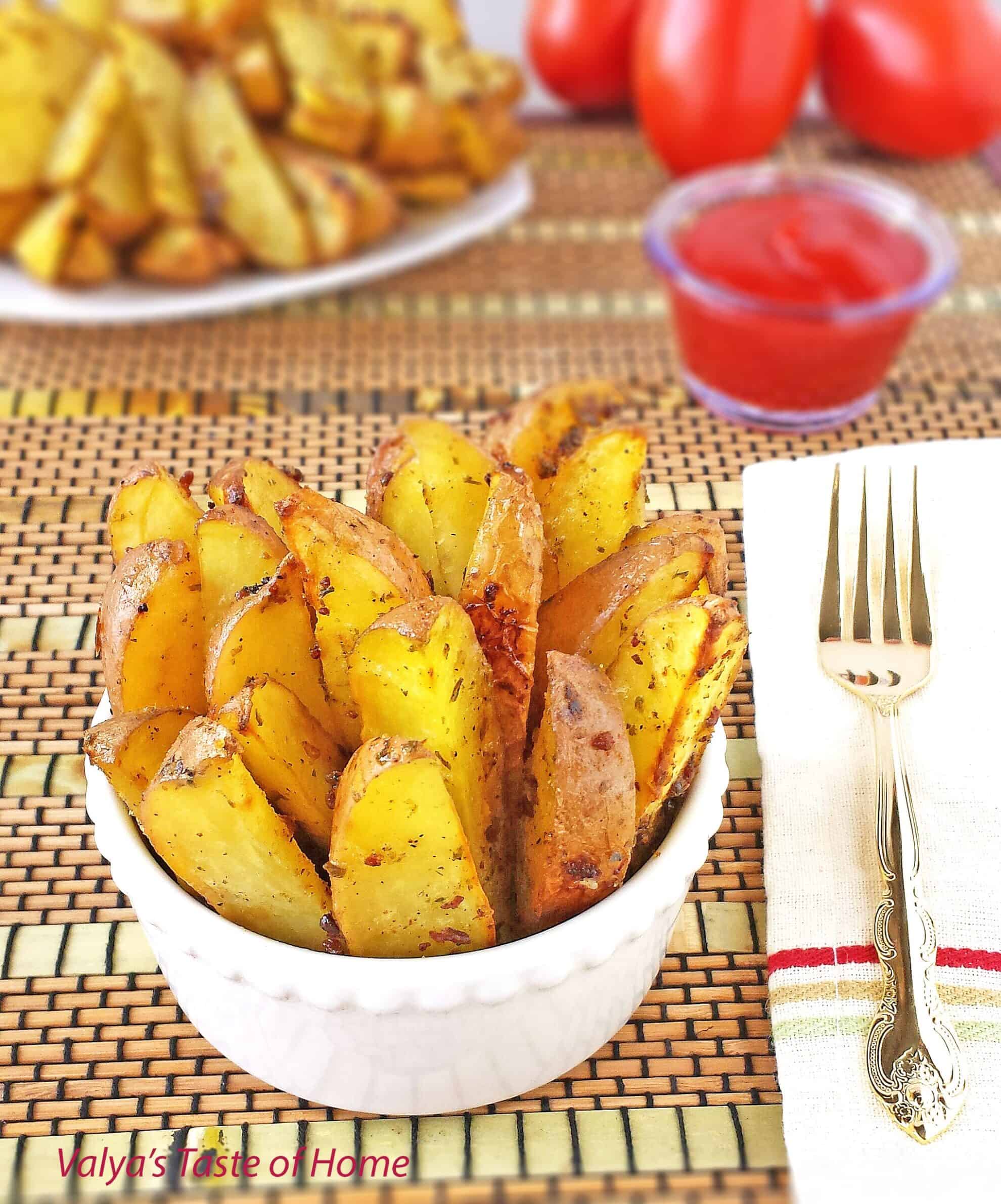 Bacon and Chive Roasted Potato Wedges