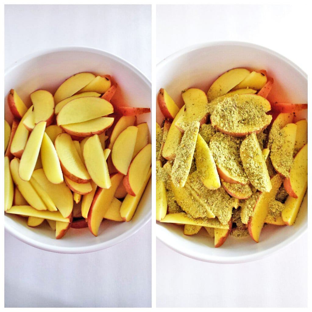 Bacon and Chive Roasted Potato Wedges