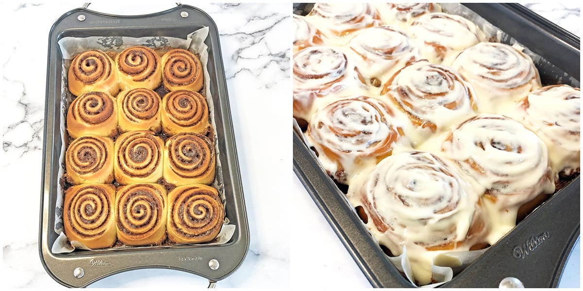 Cinnamon Rolls Baking and Frosting Instructions