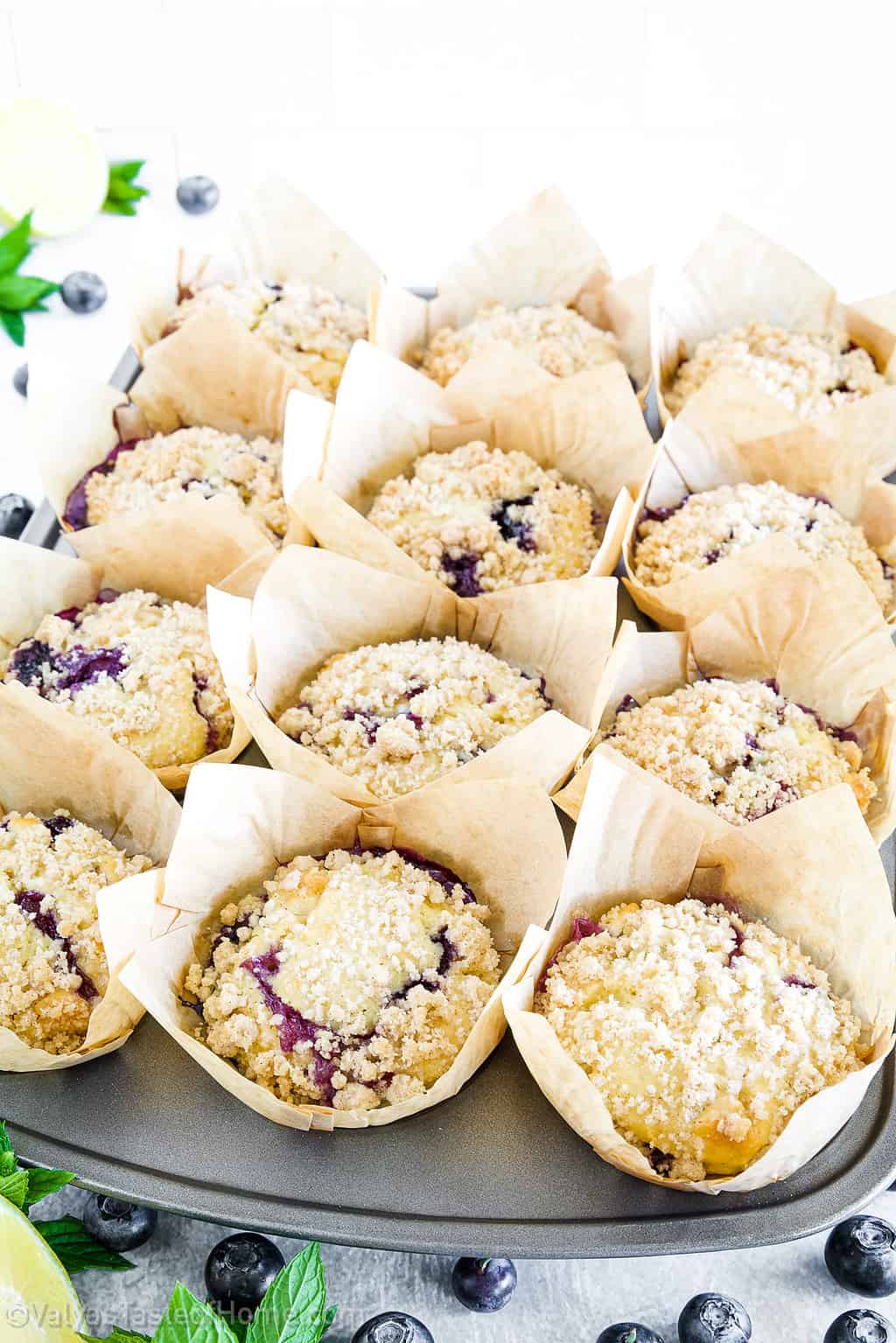 Classic Blueberry Muffins (With Homemade Streusel Topping)