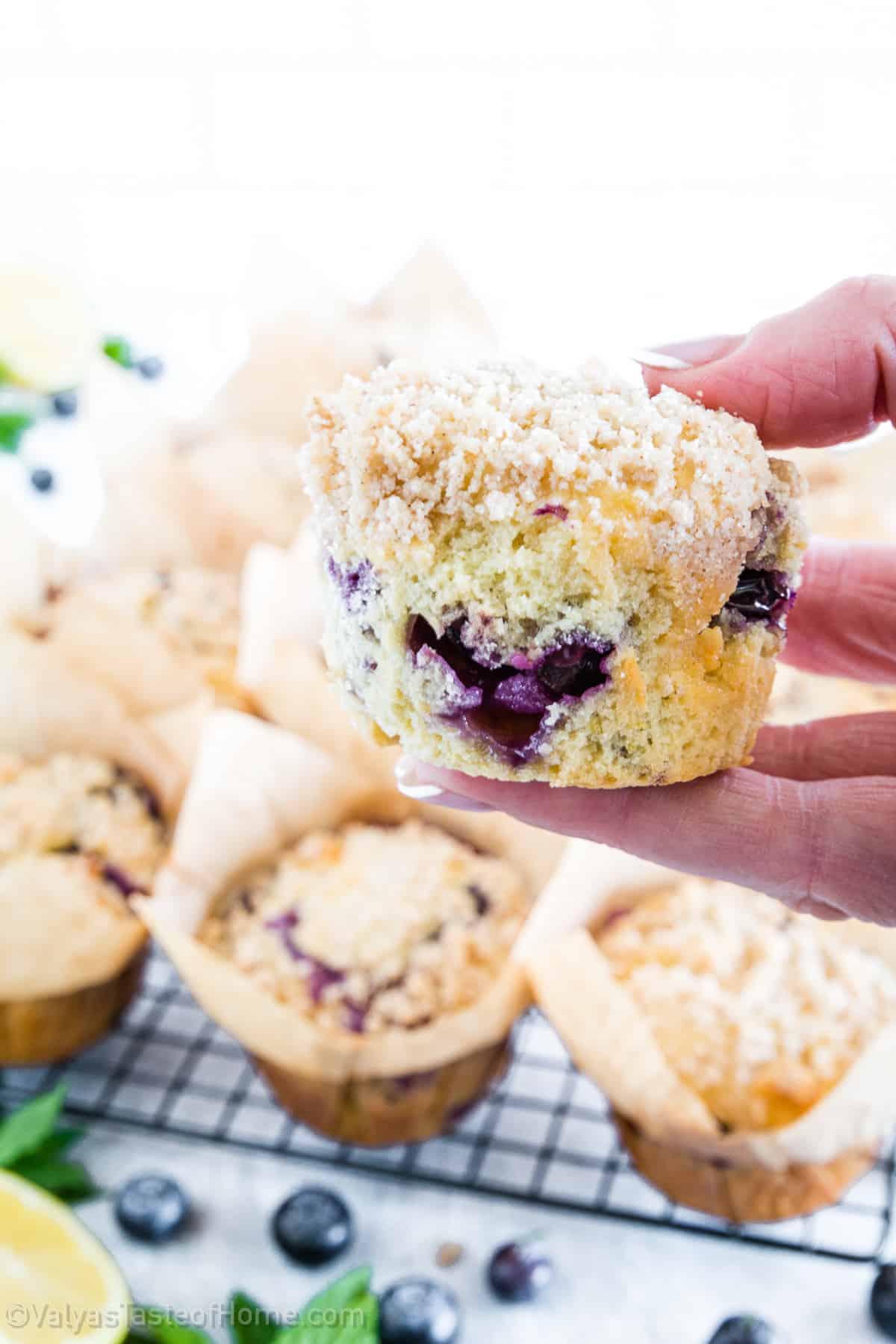 With their delightfully fluffy texture and vibrant burst of juicy blueberries, they are one of the tastiest muffins you can ever have!