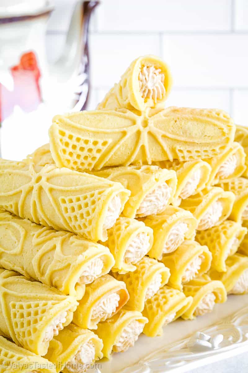 Pizzelle is an Italian waffle cookie made using flour, eggs, sugar, butter, and flavorings such as vanilla, anise, or lemon zest.