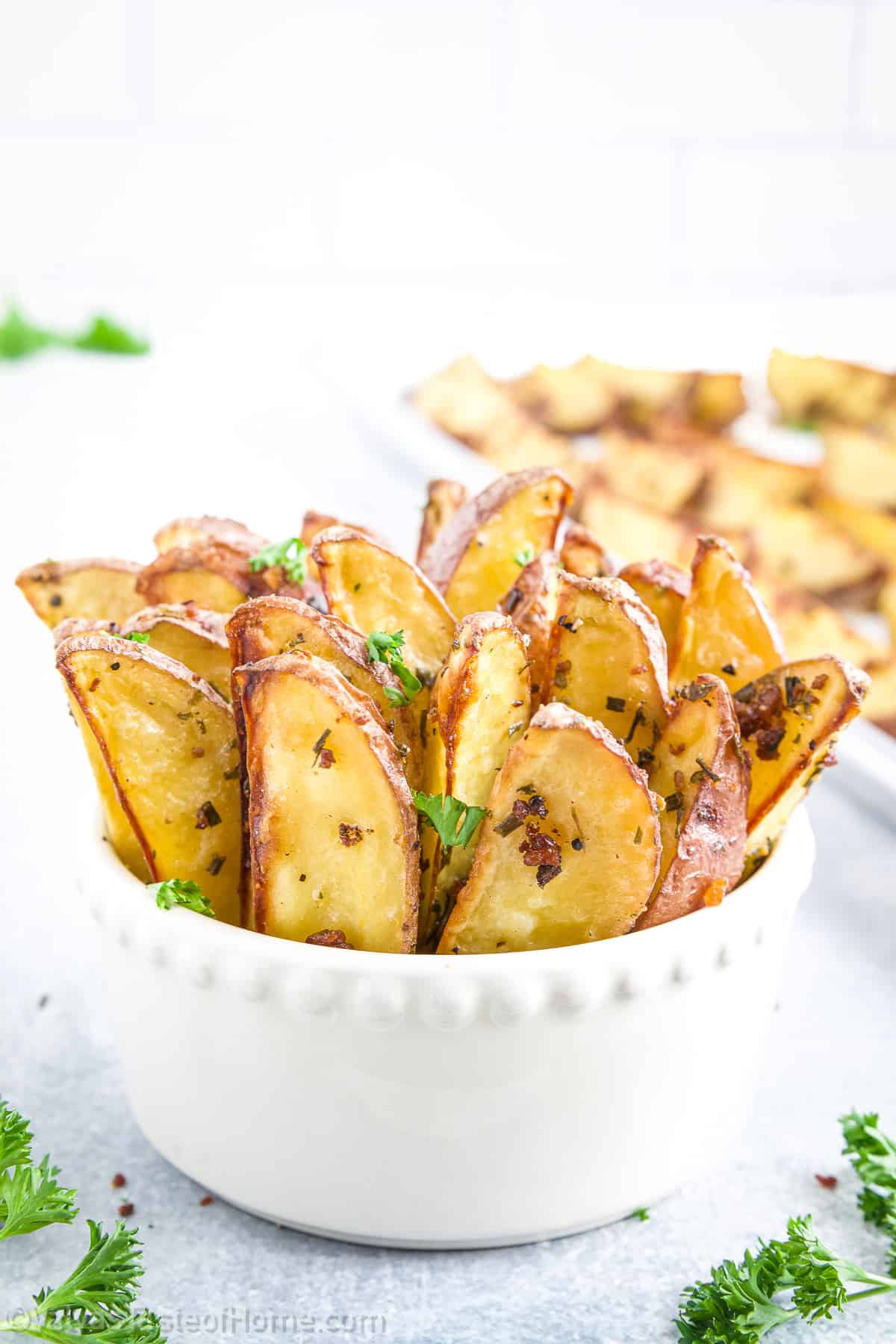 This roasted potato wedge recipe is a game-changer in its simplicity. With just three ingredients, you'll achieve a side dish that's quick and easy.