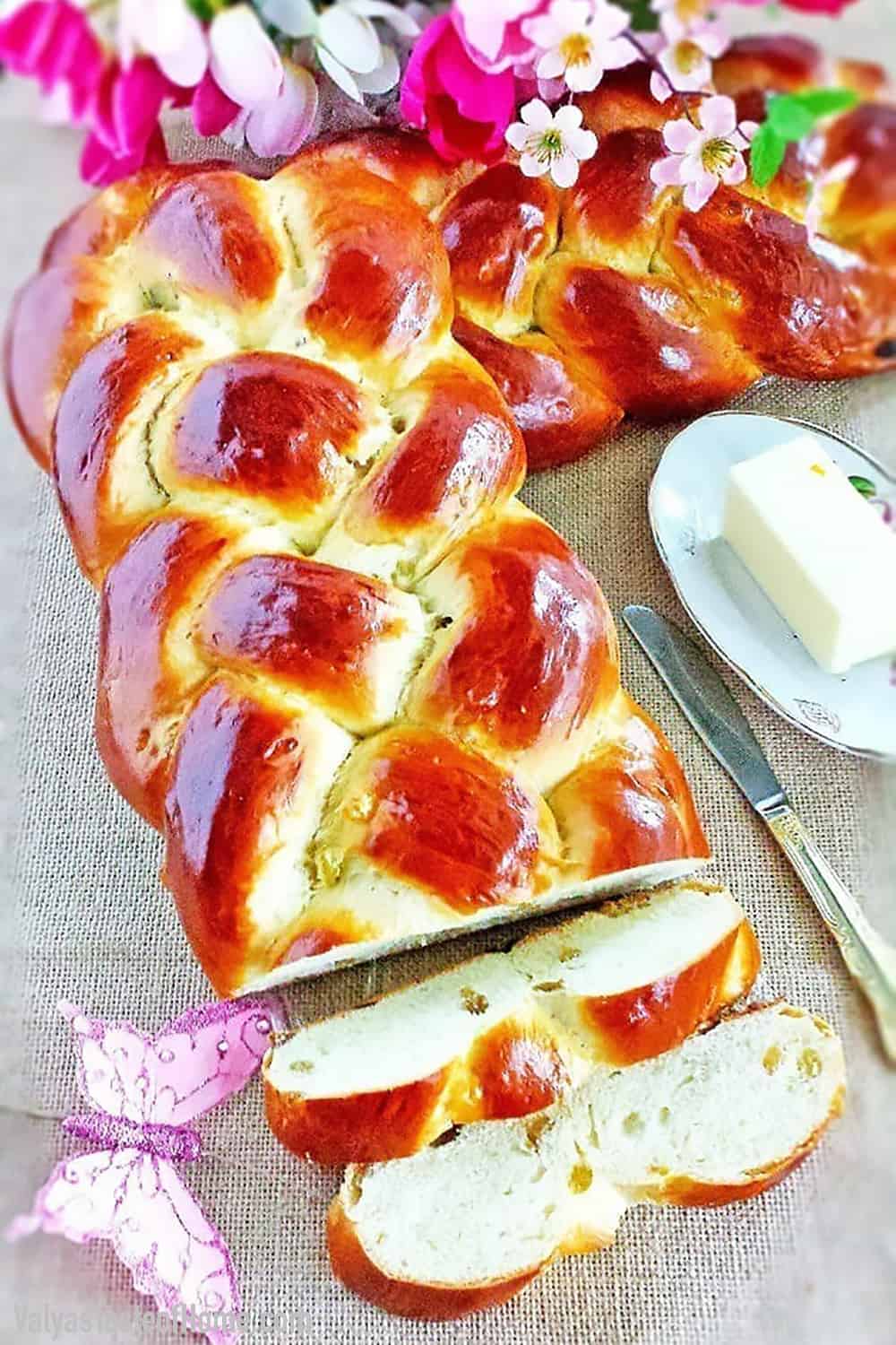 This Sweet Braided Easter Bread with Raisins is one of the items we make for Easter. It isn't difficult to make but is very much loved. In fact, your Kitchen Aid mixer does most of the work for you.