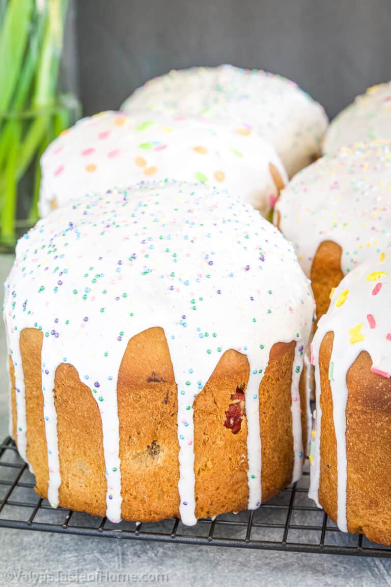 There's something incredibly festive about this bread, especially when it's decorated with a glossy glaze and colorful sprinkled topping.