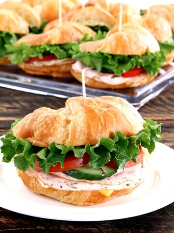 Are you planning a party or a tea get-together but short on time? I've got a perfectly quick and scrumptious appetizer idea for you! These Turkey Croissan'wich Appetizers are very well-loved in our family. The perfect way to add vegetables to picky children's diets.