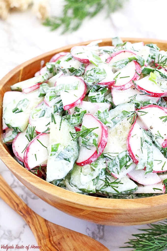 Chives, Radish, and Cucumber Salad