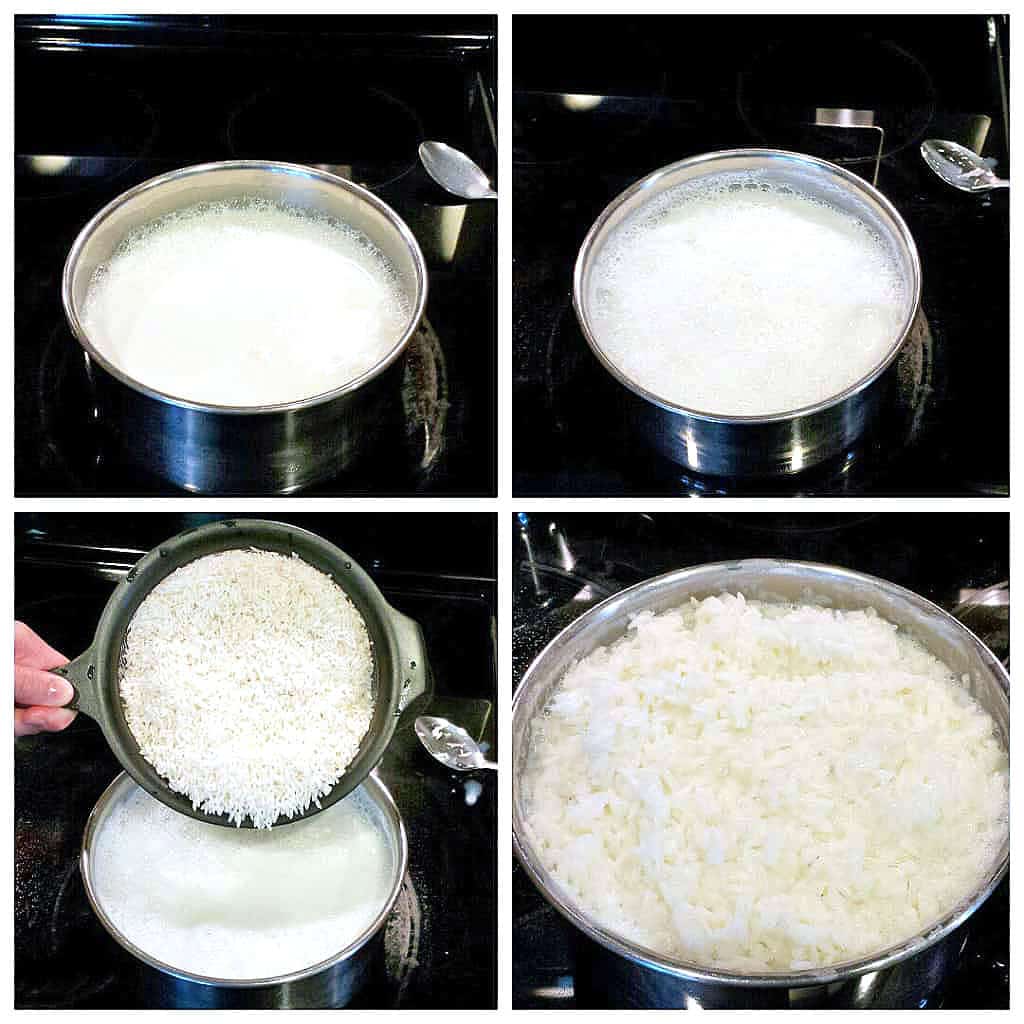 Add milk to a medium saucepan and bring it to a boil on the stovetop, stirring constantly to prevent it from burning.