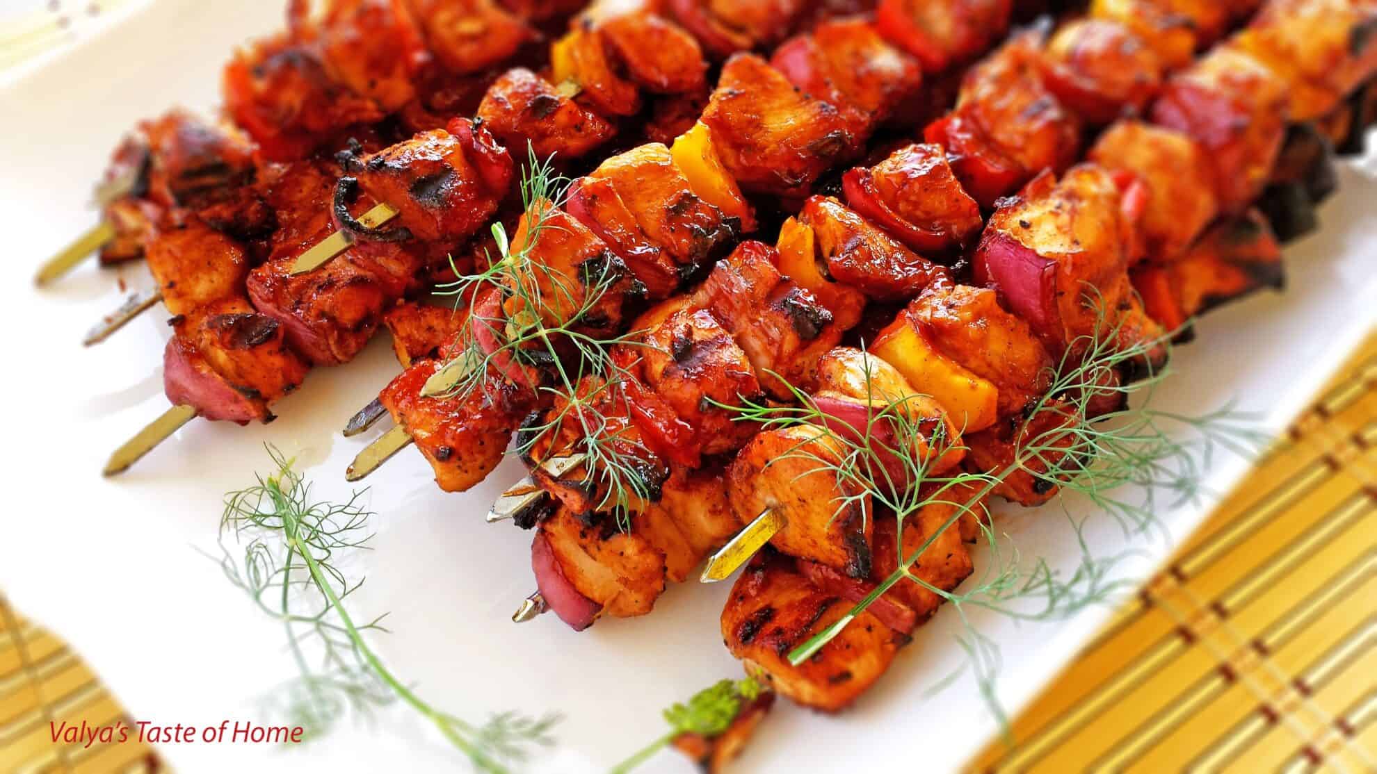 BBQ Chicken and Vegetables Kabobs