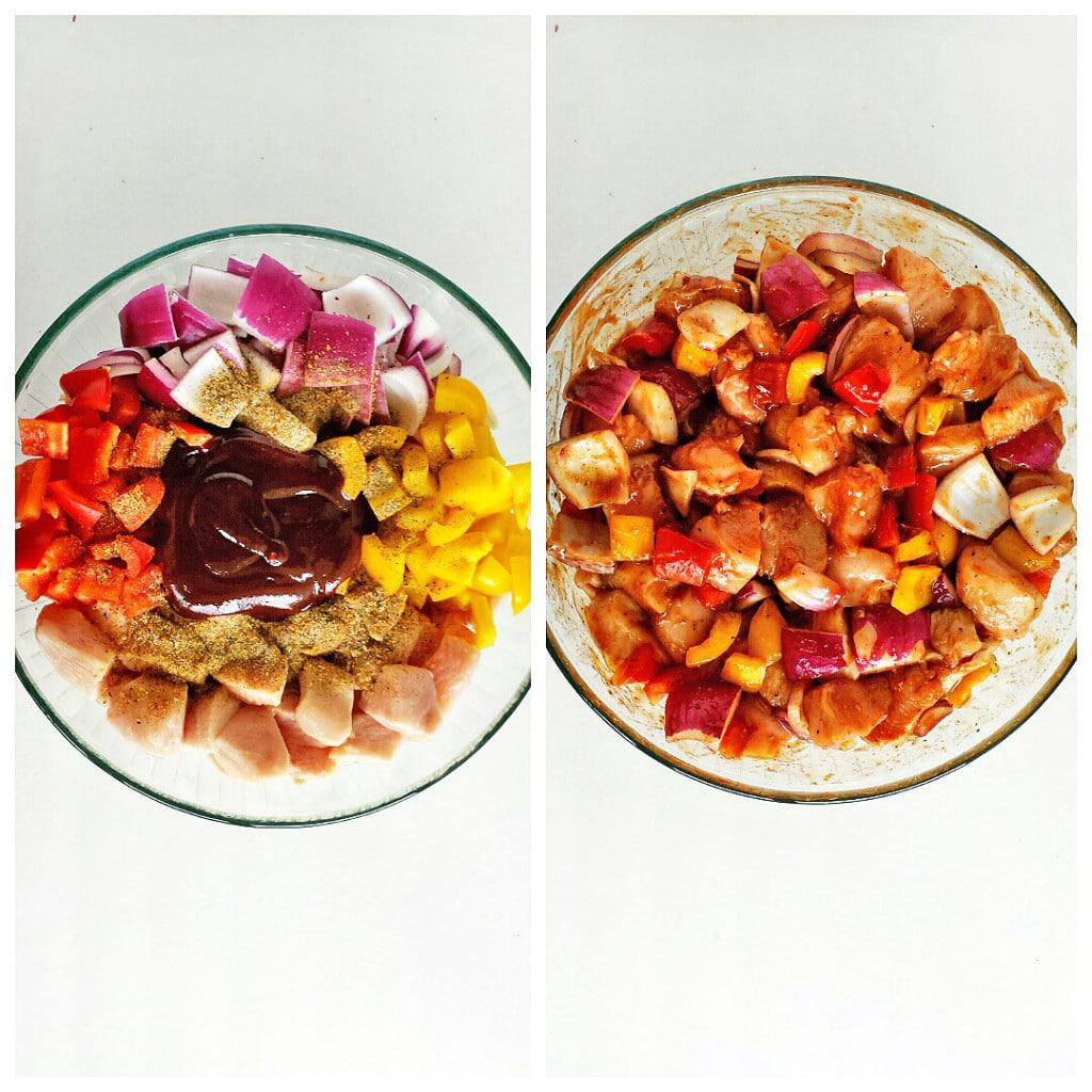 BBQ Chicken and Vegetables Kabobs