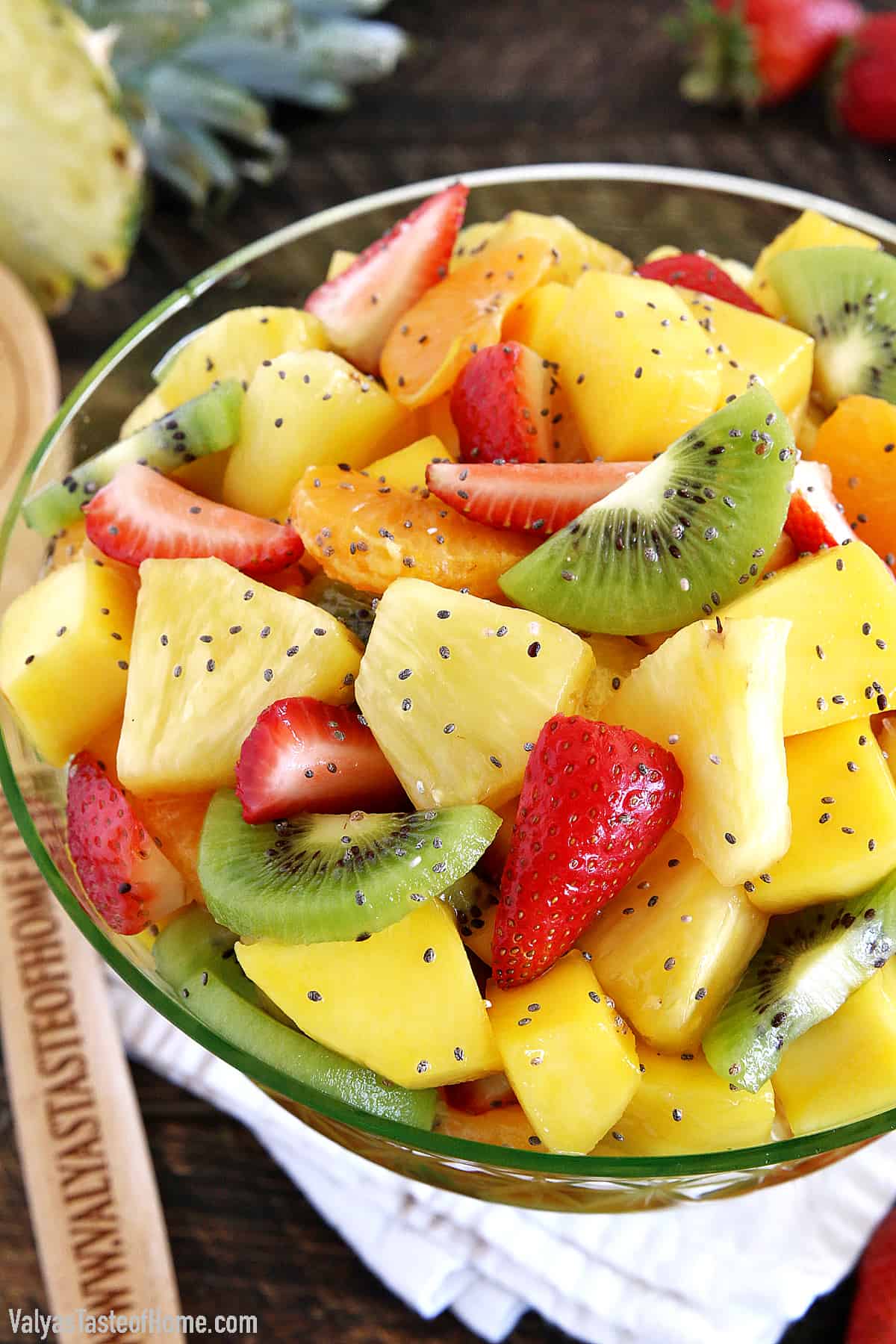 This Tropical Fruit Salad is a great addition to your meal as a dessert or it can be a perfect snack any time of the year especially during hot summer days.