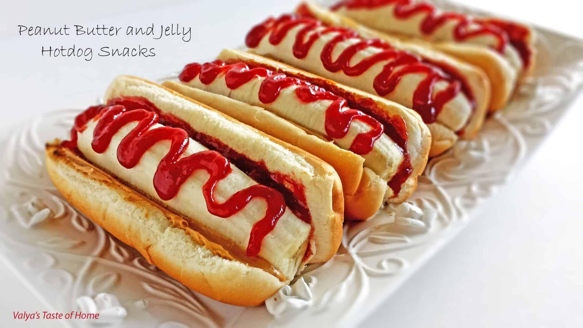 Peanut Butter and Jelly Hotdog Snacks