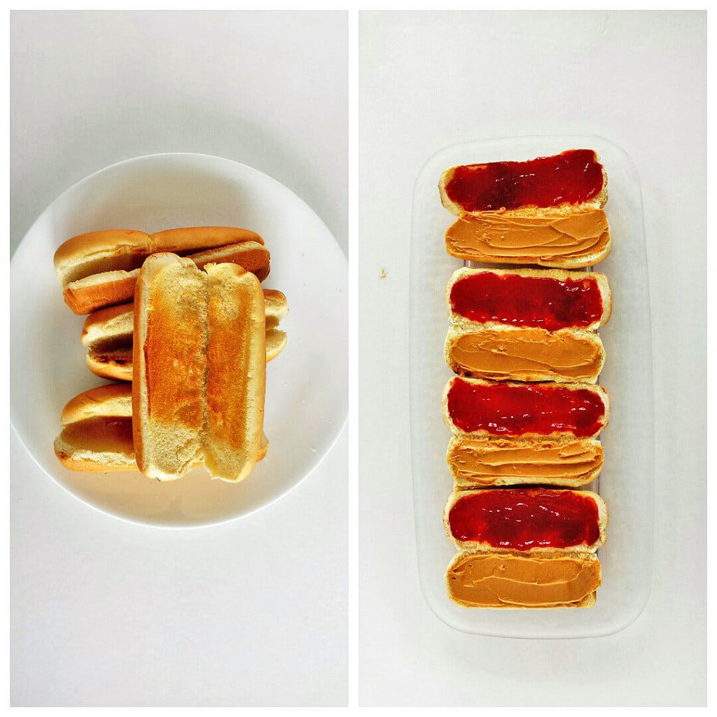 Peanut Butter and Jelly Hotdog Snacks 