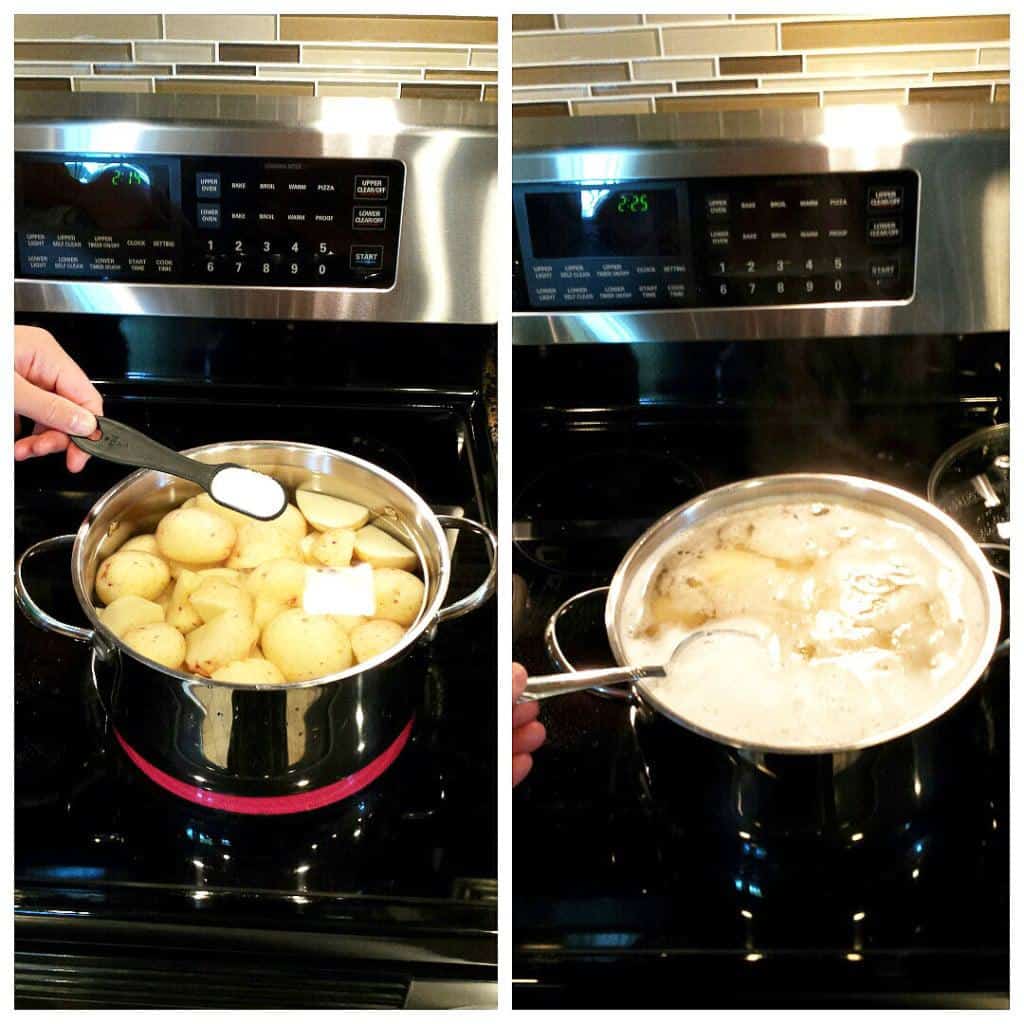 Young Potatoes with Caramelized Onion, Bacon and Dill