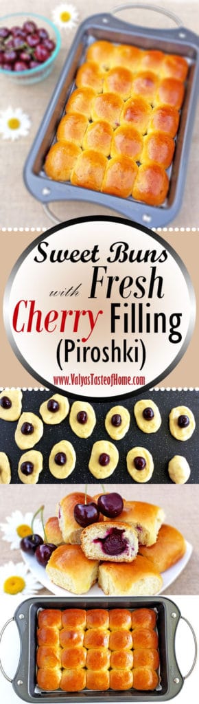 Sweet Buns with Fresh Cherry Filling (Piroshki)