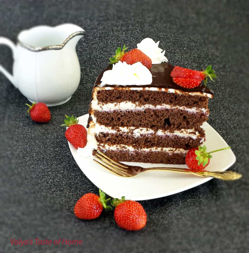 Honey Chocolate and Strawberry Cake