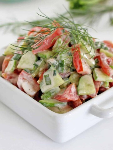 Creamy Cucumber and Tomato Salad