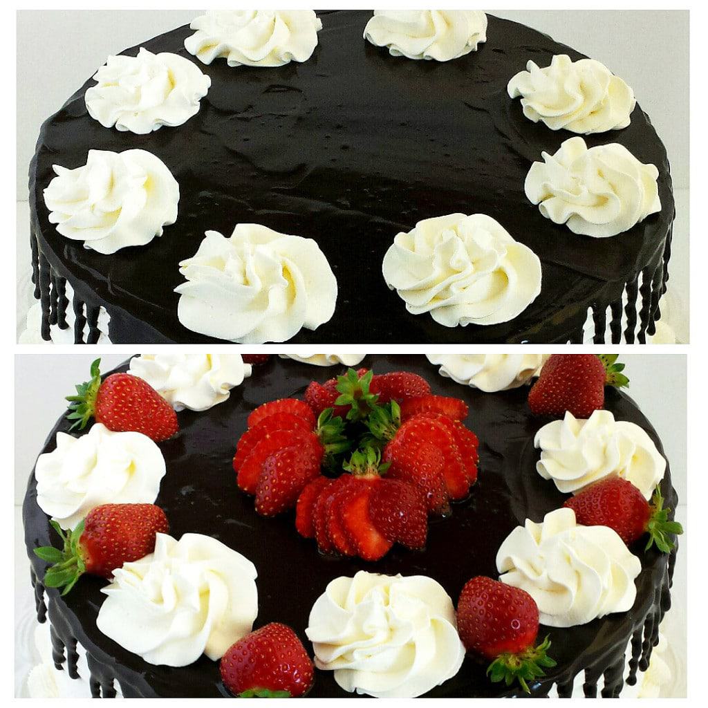 Honey Chocolate and Strawberry Cake