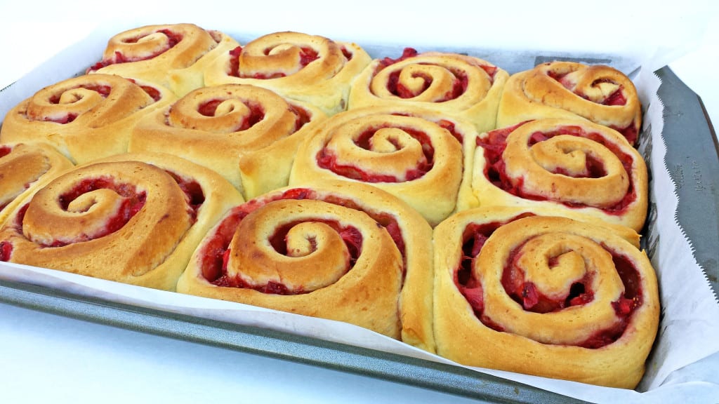 Strawberry Rolls with Cream Cheese Frosting
