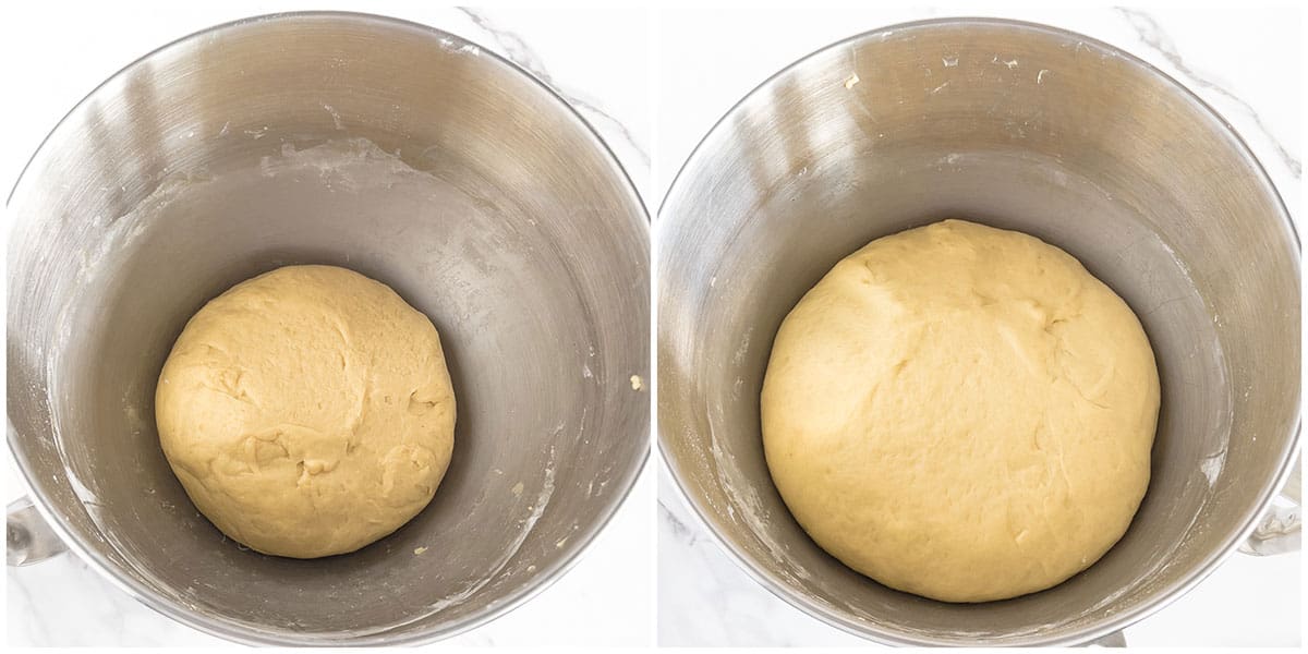 Let the dough rise in the warm preheated oven.