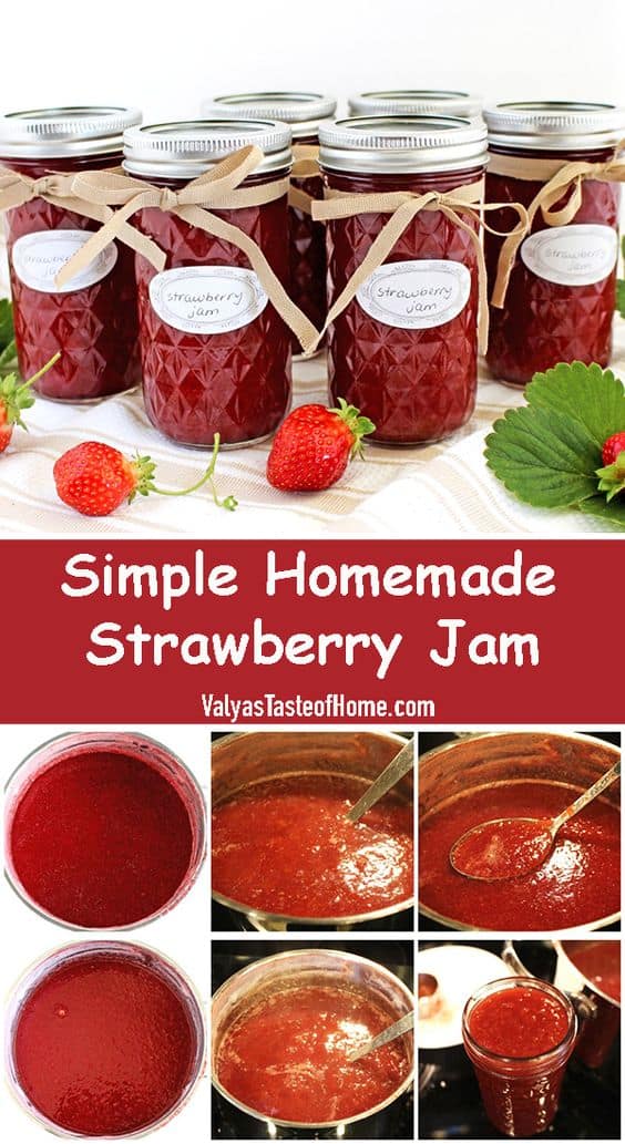 This Simple Homemade Strawberry Jam Recipe is very unique in a way that it’s supremely healthy. Only two ingredients, and mostly the lovely strawberries! It takes three days to make this jam, but the instructions are very simple and short.