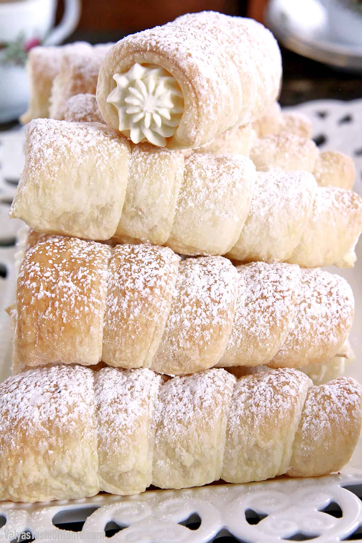 Making cream horns at home seems difficult at first, but with a little practice, it can turn out beautifully. These scrumptious Mom's Cream Horns are super easy to put together and terrific fun to eat!
