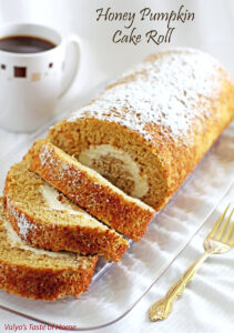 This Pumpkin Cake Roll is the perfect recipe for beginners to try, featuring a tasty pumpkin sponge cake rolled to perfection with a cream cheese filling!